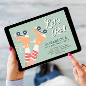 Retro Roller Skating Sage Birthday Kaart