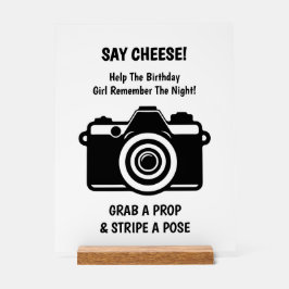 Retro Roller Skating Selfie Birthday Acrylic Sign Acryl Bord