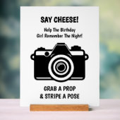 Retro Roller Skating Selfie Birthday Acrylic Sign Acryl Bord (Neutraal)