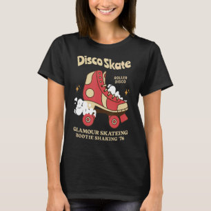 Retro Rollerskates 70's Roller Disco Skating Girl T-shirt