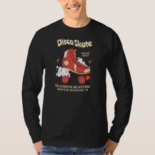 Retro Rollerskates 70's Roller Disco Skating Girl T-shirt