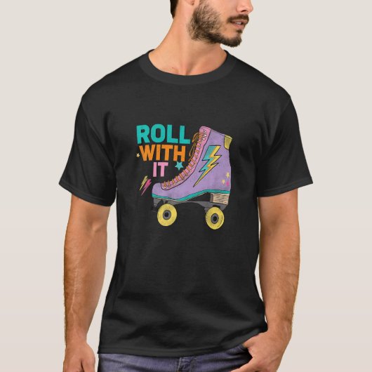 Retro Rollerskates 80's Derby Roller Skating voor T-shirt (Voorkant)