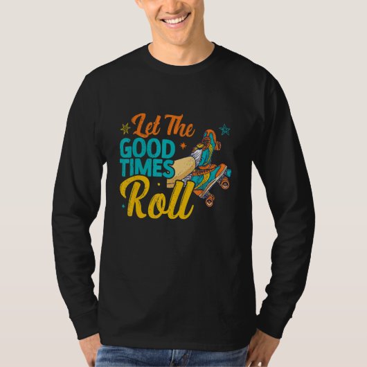 Retro Rollerskates 80's Derby Roller Skating voor  T-shirt (Voorkant)