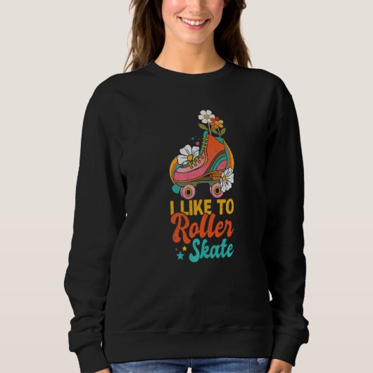 Retro Rollerskates 80's Derby Roller Skating voor Trui (Voorkant)