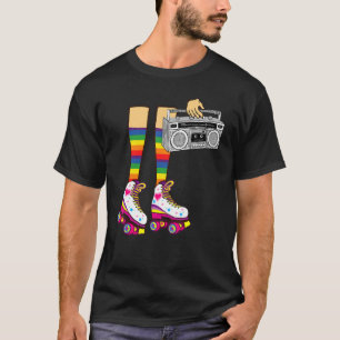 Retro Rollerskates 80's Roller Disco Skating Girl T-shirt