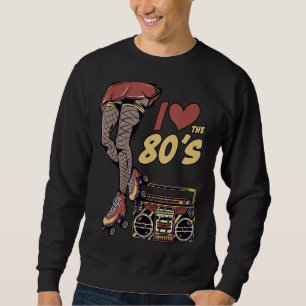 Retro Rollerskates 80's Roller Disco Skating Girl Trui