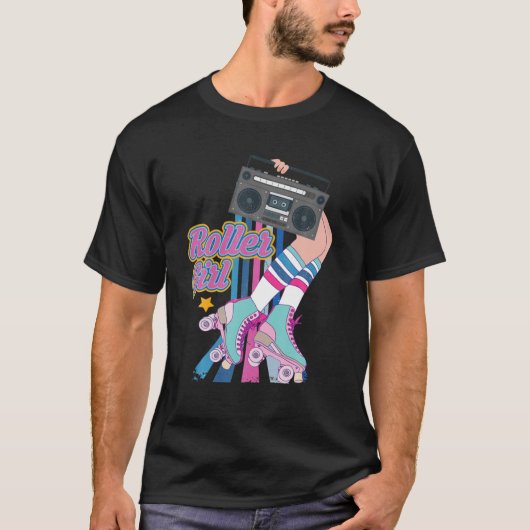 Retro Rollerskates Funny 80's Roller Disco Skating T-shirt (Voorkant)