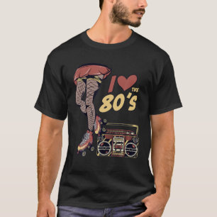 Retro Rollerskates Funny 80's Roller Disco Skating T-shirt