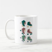 Retro Rollerskates Green Dusty Pink Koffiemok (Links)