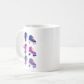 Retro Rollerskates Paars Pink Koffiemok (Voorkant links)