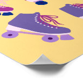 Retro Rollerskates Paars Pink Poster (Hoek)