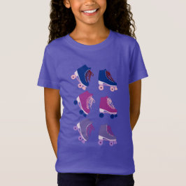 Retro Rollerskates Paars Pink T-shirt
