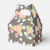 Retro Rollerskating Birthday Schaatsen Stars Brown Bedankdoosjes (Achterkant)