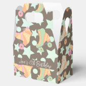 Retro Rollerskating Birthday Schaatsen Stars Brown Bedankdoosjes (Geopend)