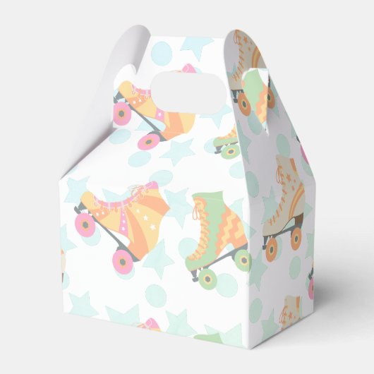 Retro Rollerskating Birthday Schaatsen Stars Patro Bedankdoosjes (Achterkant)