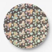 Retro Rollerskating Birthday Schaatsen Stars Patro Papieren Bordje (Voorkant)