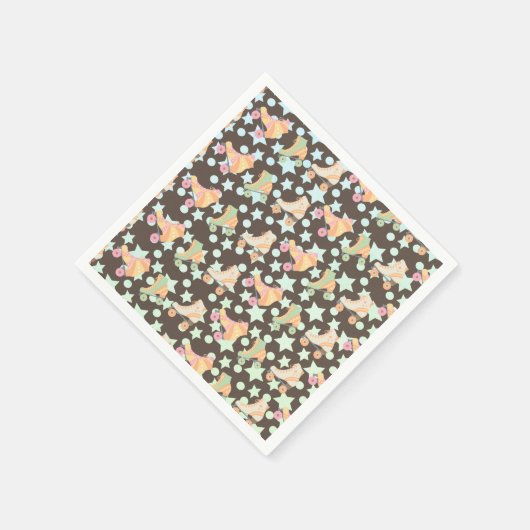 Retro Rollerskating Birthday Schaatsen Stars Patro Servet (Hoek)