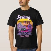 retro Rolling in 9 sinds 2013 Roller Schaats 5th T-shirt (Voorkant)