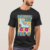 Retro Rolling In Pre K Roller Schaats Funny Back T-shirt (Voorkant)