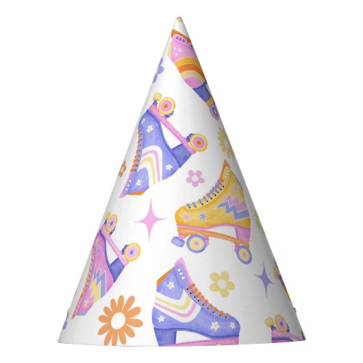 Retro Rolschaatsdisco Feesthoedjes (Voorkant)