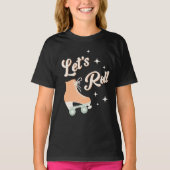 Retro Rolschaatsen Meisjes Verjaardagsfeest T-shirt (Voorkant)