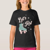 Retro Rolschaatsen Meisjes Verjaardagsfeest T-shirt (Voorkant)