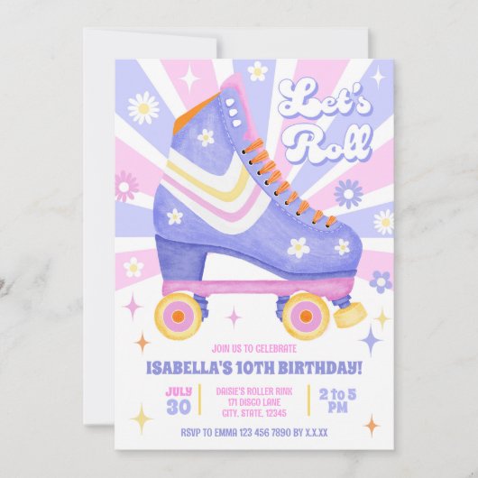 Retro Rolschaatsen Partij Kaart (Voorkant)