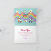 Retro Rolschaatsen Regenboog Verjaardag Dank u Bedankkaart (Binnen)