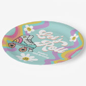 Retro Rolschaatsen Regenboog Verjaardagspapier Bor Papieren Bordje (Gekanteld)