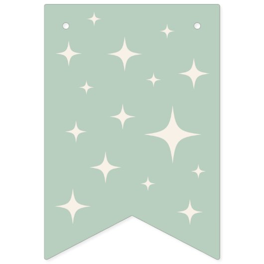 Retro Rolschaatsen Sage Groen Verjaardagsfeest Vlaggetjes (Eerste vlag)