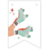 Retro Rolschaatsen Verjaardag bunting banner (Eerste vlag)