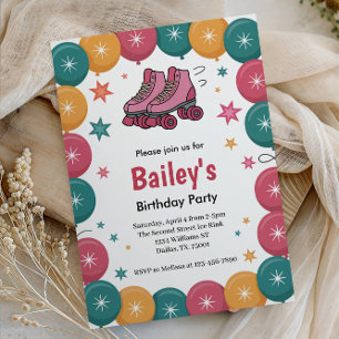 Retro Rolschaatsen Verjaardag Kaart