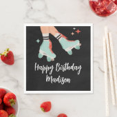 Retro Rolschaatsen Verjaardagspapier Servet (Insitu)