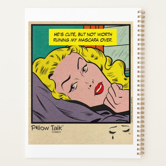 Retro Romance Comic: Crying Pillow Talk Design Planner (Achterkant)