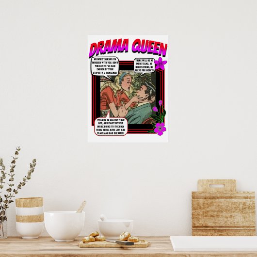 Retro Romance - Drama Queen - Poster (Keuken)