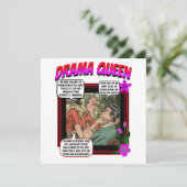 Retro Romance - Drama Queen - Wenskaart Kaart (Staand voorkant)
