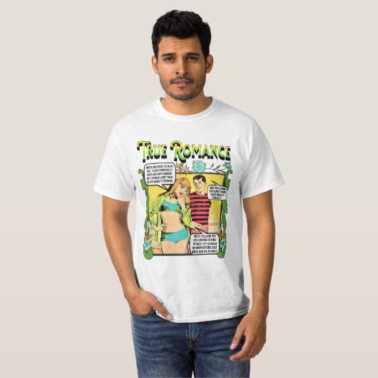 Retro-Romance - Echte Romance - Mannen T-Shirt (Voorkant volledig)