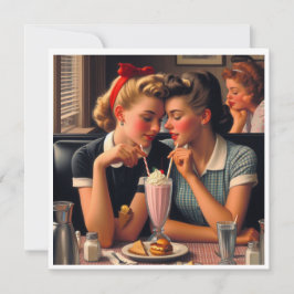 Retro Romance Feestdagenkaart