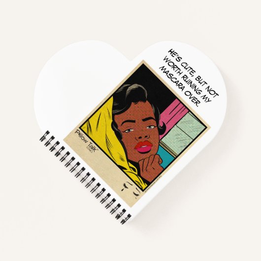 Retro Romance Vintage Strips: Pillow Talk-ontwerp Notitieboek (Voorkant)