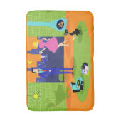 Retro Romantic Evening Couple Bath Mat (Voorkant Verticaal)