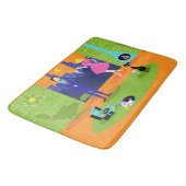Retro Romantic Evening Couple Bath Mat (Gekanteld)