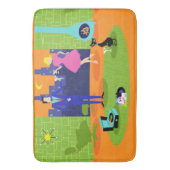 Retro Romantic Evening Couple Bath Mat (Voorkant Verticaal)