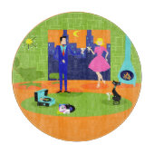 Retro Romantic Evening Couple Cutting Board Snijplank (Voorkant)