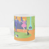 Retro Romantic Evening Couple Frosted Glass Mok (Voorkant links)