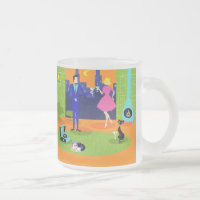 Retro Romantic Evening Couple Frosted Glass Mok