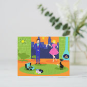 Retro Romantic Evening Couple Postcard Briefkaart (Staand voorkant)