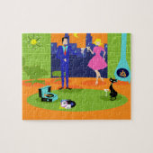 Retro Romantic Evening Couple Puzzle Legpuzzel (Horizontaal)