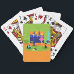 Retro Romantic Evening Couple-speelkaarten Pokerkaarten<br><div class="desc">Deze Retro Romantic Evening Couple Plays zien eruit als een scène uit een romantische komedie uit 1960. Het minimalistische ontwerp is voorzien van een aantrekkelijk cartoon koppel in de woonkamer van een modern, stedelijk appartement uit het midden van de eeuw. De kamer is opvallend voorzien van een groene, steenwand met...</div>
