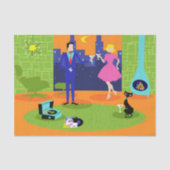 Retro Romantic Evening Couple Tissue Paper Tissuepapier (Voorkant)