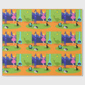 Retro Romantic Evening Couple Wrapping Paper Cadeaupapier (Vlak)